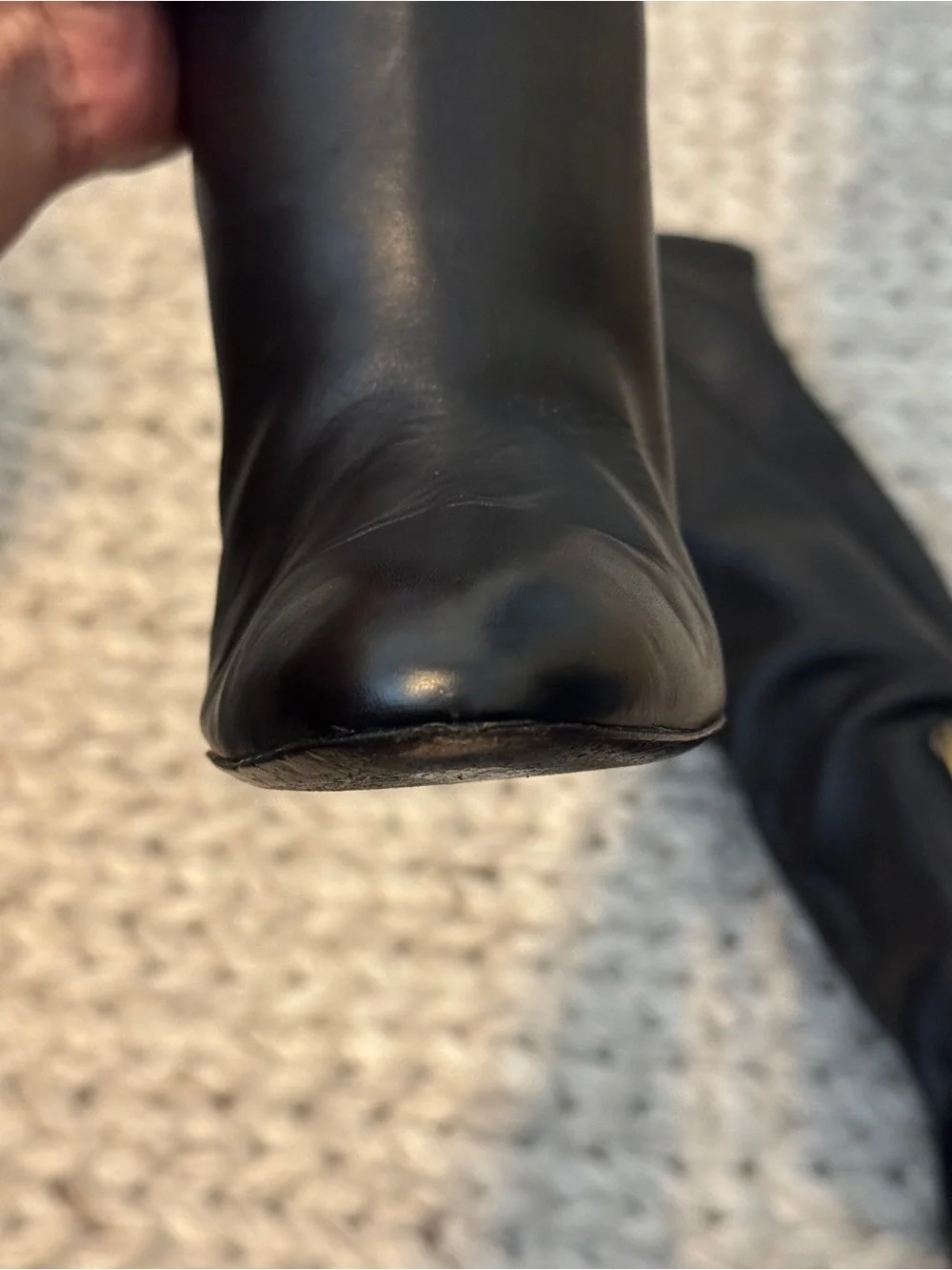 Jimmy Choo Black Leather Over-the-Knee Tamba Stiletto Boots - Size 38